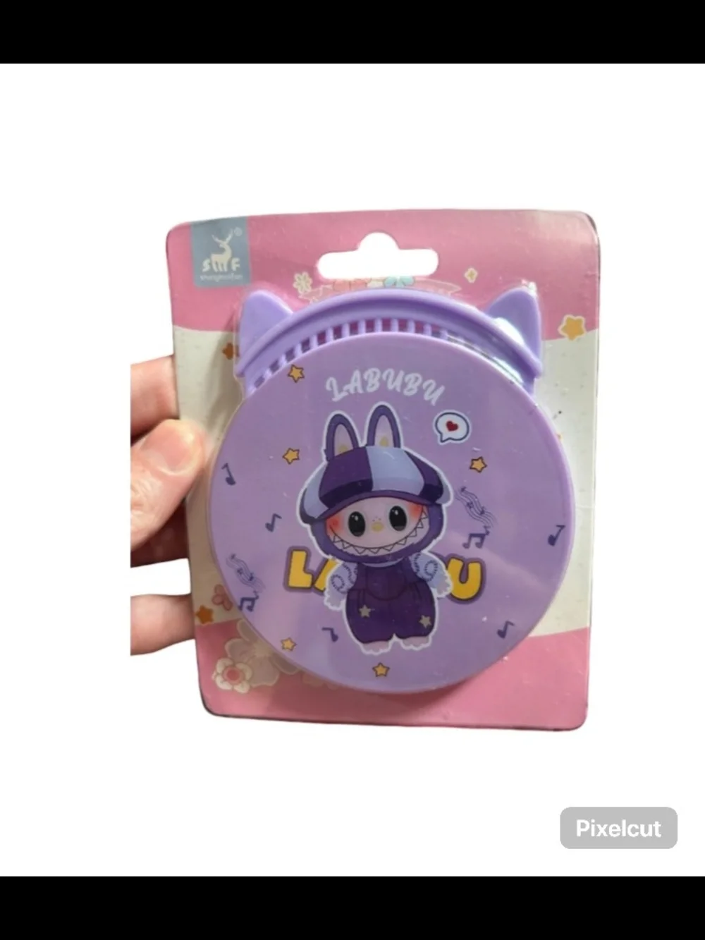 Purple Kids Compact Mirror - Cute Bunny Design
